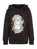 DANAEST Funny Hoodie Einhorn Pullover Kinder für Jungen und Mädchen Langarm Alter 6-16 (690) (Schwarz, 152)