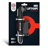Mini Fahrradpumpe 120 PSI / 8,3 Bar – Kompakte Rahmenpumpe Kunststoff mit Halterung | Handpumpe Fahrradpumpe Alle Ventile | Kleine Luftpumpe für Rennrad, MTB, E-Bike | Portable Fahrrad Pumpe Klein