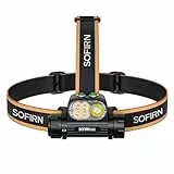 SOFIRN HS22 Stirnlampe LED wiederaufladbar, 2700K–6500K, 2500LM, Spot und Flutlicht, Type-C, IPX6, kopflampe stirnlampe mit 7 Lichtmodi, Geeignet für Camping, Gassigehen, Angeln, Arbeit und Sport