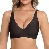 Sportbh Damen Fitness Jelly BH Ohne Bügel Push Up, V Ausschnitt Nahtloser Leoparden Bra Große Brüste Starker Halt, Bequemer Gepolstert Seamless Vollständiger T Shirt BHS