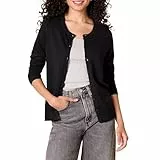 Amazon Essentials Damen Leichte Rundhalsstrickjacke (Erhältlich In Übergröße), Schwarz, XL