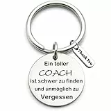 Tecreo Edelstahl Schlüsselanhänger mit Gravur Ein Toller Coach ist schwer zu finden und unmöglich zu vergessen Schlüsselring Lehrer Coach Keychain Geschenk für Lehrertag