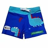 NautySaurs Jungen Badehose 2-11 Jahre Baby Jungen Bademode Kinder Badeshorts mit Cartoon Dinosaurier, Königsblauer Dinosaurier, 5-7 Jahre