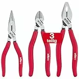 Wiha Zangen Set Classic 3 teilig I Kombizange mit DynamicJoint® und OptiGrip, Flachrundzange mit DynamicJoint®, Seitenschneider (26850)