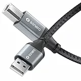 Sonero® USB 2.0 Kabel, Verbindungskabel, Druckerkabel, A-Stecker auf B-Stecker, 480 MB/s, space grey/schwarz, 0,50m