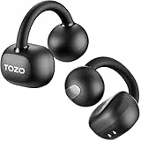 TOZO OpenEarRing Open Ear Kopfhörer, Bequem Clip On Kopfhörer, Kopfhörer Kabellos Bluetooth 5.4, Bluetooth Kopfhörer mit App-Steuerung, 40 Std Spielzeit, Digitalanzeige für Sport, Laufen - Schwarz