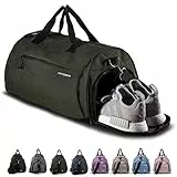 Fitgriff® Sporttasche & Reisetasche für Damen und Herren - mit Schuhfach & Nassfach - Tasche für Sport, Fitness & Reisen - Trainingstasche, Gym Bag (Army Green, 48 x 26 x 25 cm (Small))