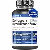 Kollagen Hochdosiert mit Hyaluronsäure, Made in Germany COLLinstant Typ I & III Kollagen Komplex, Biotin, Zink, Selen, CoQ10, 180 Tabletten, Halal- und Koscher-zertifiziert, ohne Gluten und Laktose