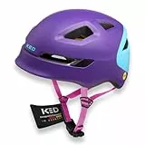 KED Pop Kinder Fahrradhelm Mit LED Rücklicht Und MIPS Sicherheitssystem | Farbe: Purple SkyBlue | Größe: 52-56 (M)