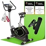 Christopeit Ergometer Heimtrainer Fahrrad Eco 1000 - Fitnessgerät mit Generator – Stromlos trainieren, leise, 10kg Schwungmasse, Bluetooth, Kinomap-App, bis 150kg, inkl. Pulsgurt & Matte