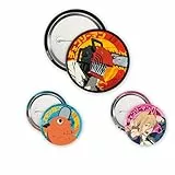ABYstyle Set mit 3 Abzeichen Chainsaw Man Denji, Devil & Pochita – Offizielles Produkt – Durchmesser 5 cm & 3,2 cm – Soft-Touch-Oberfläche