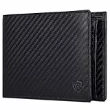 VON HEESEN Geldbörse Herren mit RFID Schutz I Geldbeutel für Männer I Münzbörse Portemonnaie Brieftasche Wallet Portmonee (Carbon-Schwarz)