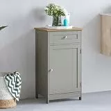 Bath Vida Hoch- & Midischränke fürs Bad, Mitteldichte Holzfaserplatte, Grau, Standard, Grey Bathroom 1 Door 1 Drawer Cabinet