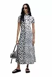 Desigual Women's Woman Knit Short Sleeve Dress, White, Medium