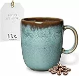 Villeroy & Boch like. by Lave glacé Becher mit Henkel, 400 ml, elegante Henkeltasse aus Steingut für den ganzen Tag, spülmaschinengeeignet