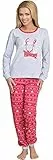 Merry Style Damen Schlafanzug MSTR867v2 (Grau/Rot, 36 (Herstellergröße: S))