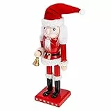 Amosfun Nussknacker Weihnachtsbaum Heim Mann Künstlich Weihnachtsdekoration Für Den Schreibtisch Zwerge Walnuss-Ornament Plüsch Christbaumschmuck Weihnachtskrippe Lebkuchen Baumwolle Rot