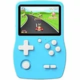 Aojiao 32 Bit Handheld Spielkonsolen für Kinder mit 139 Videospiele, Tragbarer Gaming-Player mit 3.0' IPS-Bildschirm wiederaufladbarem Akku, Reise Spiele Geschenke Spielzeug für Jungen Mädchen (Blau)