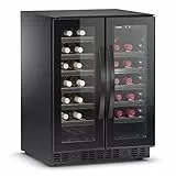 DOMETIC E40FGD Weinkühlschrank mit zwei Temperaturzonen und doppelter Glastür für 40 Flaschen, Schwarz