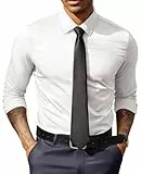 PJ PAUL JONES Hemd Herren Stretch Langarm Freizeithemden Slim Fit Businesshemden Bügelfrei Modische Oberhemden Mode Tops, Weiß, XL