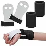 Abeillo Griffpads Kinder, Cross Training, Gymnastik, Pull Up Grips für Kinder, Hand Grips Leder Trainingshandschuhe und Handgelenk Bandagen Fitness Set für Mädchen Junge Jugend (Schwarz, M)