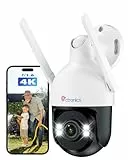 Ctronics 4K 8MP Überwachungskamera Aussen WLAN, PTZ IP Kamera Outdoor mit Personen/Fahrzeug/Tiererkennung & Auto-Tracking, 2,4/5GHz WLAN, 4K Farbnachtsicht, 256GB TF/Cloud/PC/FTP, IP67, Metal