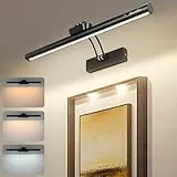 Lampop Bilderleuchte Kabellos 5000mAh Akku Wandleuchte Innen LED 50cm Bildbeleuchtung mit Fernbedienung Wandleuchte Ohne Stromanschluss mit Timing-Funktion 3 Farbtemperaturen für Dart Ziele Poster