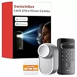 SwitchBot WLAN Smart Lock Ultra mit Keypad Vision, 3D-Gesichts-/Fingerabdruckerkennung, Elektronisches Türschloss mit Aufladbarem Akku, Öffnen per Gesicht, Fingerprint, Code, Alexa, unterstützt Matter