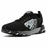 ASHION Turnschuhe Herren Sneaker Laufschuhe Sportschuhe Atmungsaktiv Sneaker Leichte Straßenlaufschuhe,A Schwarz,40 EU