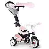 Smoby - Baby Driver Plus Rosa - 3-in-1 Kinder Dreirad, mitwachsendes Multifunktionsfahrzeug mit premium Ausstattung, für Kinder ab 10 Monaten