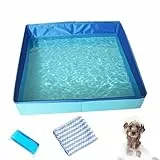 Hundepool Klein,Faltbares Hundebad,Faltbarer Planschbecken,Schwimmbecken Für Hunde, Planschbecken Für Haustiere, Faltbarer Hundepool Hundebad, Für Kleine Hunde Katze, 50x50x10 cm (Blau)