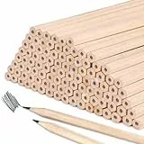 Helweet Holzbleistifte, Hb Bleistifte, Bleistifte Set, 100 Stück Sechseckige Holzbleistifte, Golf Bleistift, Unlackiert, für Lehrer, Büro, Schulmaterial, Zeichnen, Schreiben, 17.7 * 0.7cm