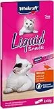 Vitakraft Liquid Snack, Katzen Leckerli, Katzensnack cremig, mit Ente und Beta Glucane, in einzelnen Sachets, verbessert die Immunabwehr (1 Paket mit 6x 15g)