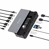 Verbatim USB-C Pro Docking Station, 15-in-1 Hub mit SSD-Slot, Multiport Adapter zu HDMI 4K und 8K, USB-A und USB-C, PD 80 W, AUX, Card Reader, für Mac / Windows Laptop und Co
