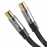 KabelDirekt – 4K Antennenkabel, Koaxialkabel, TV Kabel Nylon – 2m – Fernsehkabel mit bruchfestem Metallstecker für digitales & analoges Fernsehen (Antennenstecker auf Buchse für DVB-C/DVB-T/DVB-S)