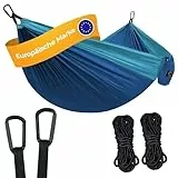 Hängematte Camping- Hängematte 2 Personen, Ultraleichte Outdoor Hängematte, Perfektes Camping Geschenke, Camping Hängematte Outdoor mit 2 Premium Baumgurten + 2 Karabiner