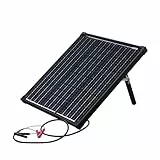 Technaxx 50W Solar Ladeset TX-214 - Monokristallines tragbares Solarpanel mit Laderegler inkl. LCD-Anzeige - Ideal für Garten, Camping, etc. lädt z.B. eine Auto- oder eine Wohnmobil-Batterie