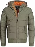 Indicode Herren Adrian ZA Steppjacke in Daunenjacken-Optik | Winterjacke Übergangsjacke Army, XL