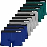Fullluwaa Boxershorts Herren 10er Pack Baumwolle Unterhosen Männer Ohne Kratzenden Zettel Atmungsaktiv und Weiche Herrenunterwäsche