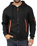 LAOARA Herren Full Zip Hoodies Casual Langarm Sweatshirts Fleece Jacke Hoody Top mit Tasche