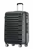 BEIBYE Zwillingsrollen Reisekoffer Koffer Trolleys Hartschale M-L-XL-Set (Schwarz, L)