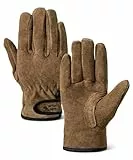 OneTigris Leder Arbeitshandschuhe, Gartenhandschuhe, Schweißhandschuhe, Lederhandschuhe für Herren oder Frauen Arbeit, für Camping, Grillen und Outdoor (Braun, XXL)