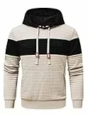 Meilicloth Hoodie Herren Pullover Langarm Kapuzenpullover Herren Casual Farbblock Kapuzenpulli Baumwolle Sweatshirt mit Kapuze Hoody Kapuzenjacke Warm A Pergament M