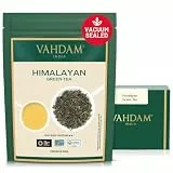 VAHDAM, Himalayan Grüner Tee (100 g) 100% reiner Grüntee aus dem Himalaya | Glutenfrei | Direkt von der Quelle in Indien | Heißen/Eistee aufbrühen | Grüner Tee Lose