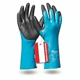 Gebol Grip Tech (1 Paar) - Nitril-PVC-Mischung, Chemikalienbeständige Nitrilhandschuhe, Putzhandschuhe für Industrie & Werkstatt, Nylon-Futter, für Herren, L (Gr. 9)