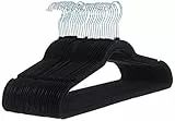 Amazon Basics Samtbügel für Anzüge, 30er-Pack, Schwarz