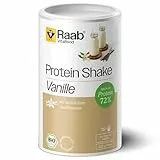 Raab Vitalfood® Bio Protein Shake Soja Vanille (300 g) - Proteinpulver aus Sojaprotein mit Agavendicksaftpulver und natürlichem Vanillearoma mit 72% Proteingehalt