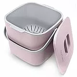 YourCasa Biomülleimer Küche - 7L - Komposteimer für alltäglichen Biomüll Behälter - Spülmaschinenfest - Geruchsdicht - Sieb - Bio Mülleimer klein mit Deckel Eimer Bioabfallbehälter Biotonne (Rosa)