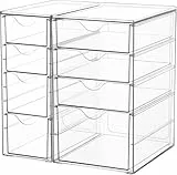 Vtopmart Schreibtisch Organizer mit 8 Schubladen, Büro Organizer, Transparente Desk Organizer für Büro, Kunsthandwerk, Makeup, Stifte