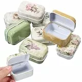 COLLBATH Vintage Schmuckkästchen Aus Weißblech Mit Deckel 8Er Set Kleine Metalldosen Zur Aufbewahrung Von Schmuck Und Kleinteilen Dekorative Box Für Zuhause